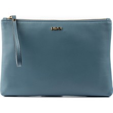 Pirci Deri Kadın El Çantası Mavi