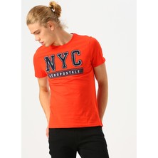 Aeropostale O Yaka Bordo Baskılı Erkek T-Shirt
