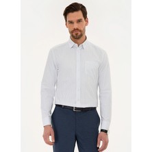 Pierre Cardin Erkek Açık Mavi Çizgili Regular Gömlek