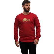Amor Man Yuvarlak Yaka Ayıcık Göğüs Baskılı Slim Fit Bambu Dokuma Erkek Sweatshirt