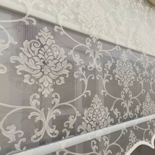 Volper Mekanik VP1620 Çift Mekanizmalı Tül ve Stor Perde Simli Damaks Desenli Etek Dilimli 80 x 200