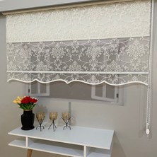 Volper Mekanik VP1620 Çift Mekanizmalı Tül ve Stor Perde Simli Damaks Desenli Etek Dilimli 80 x 200