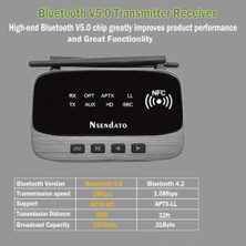 Schulzz Bluetooth 5.0 Nfc Hd Stereo Ses Müzik 80 mt 2 Kulaklık Rx-Tx Alıcısı Aptx Ll Vericisi