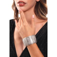 Labalaba Kadın Antik Gümüş Kaplama Osmanlı Motifli Lastikli Bohem Bileklik & Üst Kol Aksesuarı