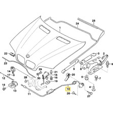 Land Bmw Uyumlu E53 X5 Kaput Teli 51238402615