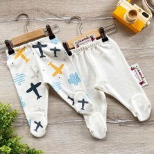 Renkli Puset 2'li Penye Bebek Pijama Takım Uçak