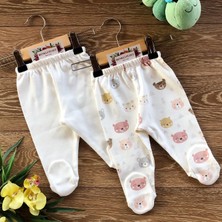 Renkli Puset 2'li Penye Bebek Pijama Takım Ayı