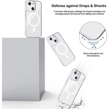 Vendas Apple iPhone 13 Mini Magsafe Özellikli Shock Proof Şeffaf Silikon Kılıf