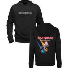 Alfa Tshirt Iron Maiden Tasarımlı Resimli Siyah Ön Arka Baskılı Sweatshirt
