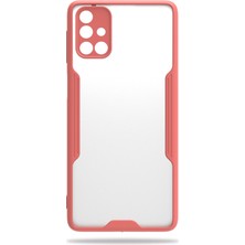 Hesaplı Dünya Samsung Galaxy M51 Kılıf M515 Şeffaf Arka Renkli Çerçeve Hpr