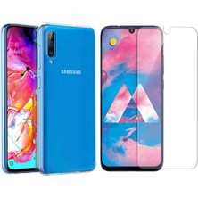 Kılıfist Samsung Galaxy A70 Zore Süper Esnek Silikon Kılıf + Kırılmaz Cam