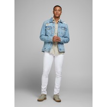 Jack & Jones Düşük Bel Slim Fit Beyaz Erkek Denim Pantolon