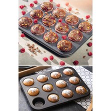 Mallame Cupcake Muffin Kalıbı Kek Kapsülü Muffin Kalıbı Çörek Browni Kek Kapsülü 12 Fincan Fırın Tepsisi