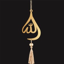 Lizpo Decor Çift Taraflı Su Damlası Allah Pleksi Araba Dikiz Aynası Süsü Gold