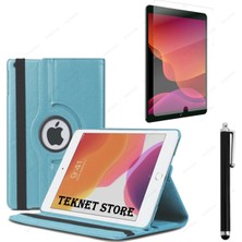 TEKNETSTORE Apple Ipad 10.2 Inç 9.nesil Uyumlu 360 Dönebilen Tablet Kılıfı + Ekran Koruyucu + Dokunmatik Kalem