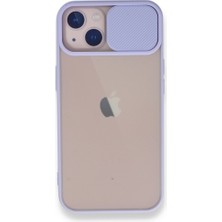 Caseart Apple iPhone 13 Kapak Lensi Açılır Kapanır Kamera Korumalı Kılıf - Lila
