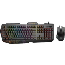 Vertux Vendetta Siyah - Oyuncu Klavyesi Mouse Set Programlanabilir Makro Tuşlu Ergonomik