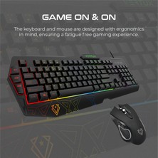 Vertux Vendetta Siyah - Oyuncu Klavyesi Mouse Set Programlanabilir Makro Tuşlu Ergonomik