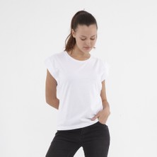 Think Simple Kolsuz Basic T-Shirt Beyaz