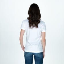 Think Simple Kadın V Yaka T-Shirt - Beyaz
