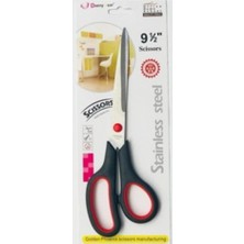 Linea Ofis Makası Paslanmaz Çelik Yumuşak Tutum 23 cm 9,5 İnç Siyah Kırmızı Renk