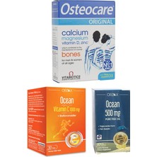 Osteocare 30 Tablet (Kalsiyum, Magnezyum, Vitamin D3,çinko) + C Vitamini 30 T.+ 500 Mg Omega 3 60 Kapsül