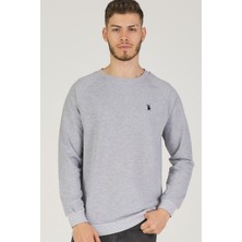 V4003 Reglan Kol Erkek Sweatshirt-Gri