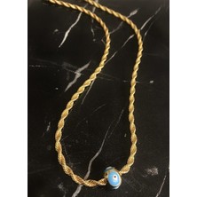 Karya Gümüş Burgu Zincir Nazar Boncuklu Kolye