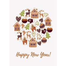 Özgür Yılbaşı Tebrik Kartı-Happy New Year Card-Yılbaşı Kartpostalı