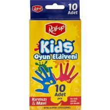 Roll-Up Nitril Kids Oyun Eldiveni Kırmızı&mavi 10'lu