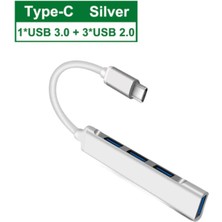 Zuidid Type C To USB Dönüştürücü HDMI Uyumlu 4 In 1 Hub 3x USB 2.0 + 1x USB 3.0