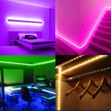 Aciko Adaptörlü Açma/kapama Anahtarlı 3 Çipli Şerit LED Rgb Full Set 15 Metre Rgb Set