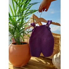 Handmade El Örgüsü Bebek Kısa Kol Tulum ve Şapka, Yeni Doğan Hastane Eve Dönüş Kıyafeti