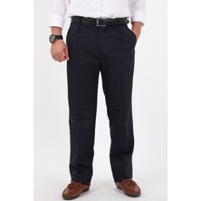 Maldia Erkek Büyük Beden Klasik Koyu Lacivert Kumaş Pantolon