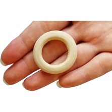Sihirli Halka Mini Ahşap Halka  50 Adet 3 cm Emzik Askısı