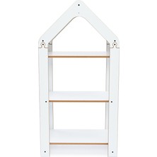 Minera Bebek/Çocuk Odası Ahşap Çok Amaçlı Raf, Oyuncak Toplama, Kitaplık - 3 Raflı Beyaz