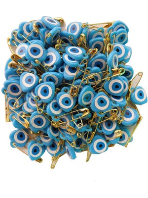 Acar Süs Nazar Boncuğu Çengel Iğneli Mavi ( 100 Adet )