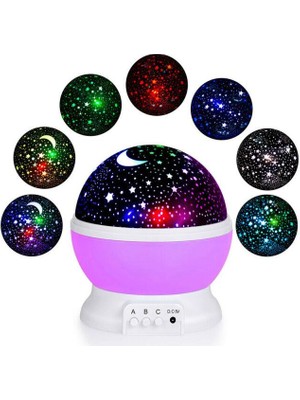 Taled Star Master Renkli Yıldızlı Gökyüzü Projeksiyon Gece Lambası Mor