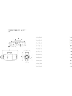 Vortice Ultra Sessiz Fan Max. 320 M3/h Konut Ticari Endüstriyel Havalandırma Fanı 3 Hızlı Kanal Tipi Tasarruflu Vortice Lineo Quiet 125 Agmair Agm Hava