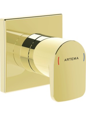 Artema Root Square A4272923 Ankastre Stop Valf, Sıva Üstü, Altın