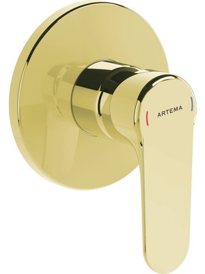 Artema Root Round A4272823 Ankastre Duş Bataryası, Sıva Üstü, Altın