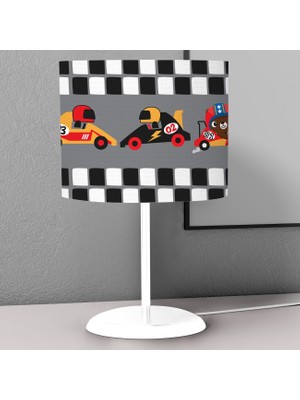 instababyrooms Gri Yol Desenli Çocuk Odası Dijital Baskılı Çocuk Odası Masaüstü Abajur Avize