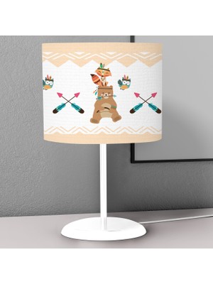 instababyrooms Vahşi Batı Hayvanlar Desenli Çocuk Odası Dijital Baskılı Çocuk Odası Masaüstü Abajur Avize