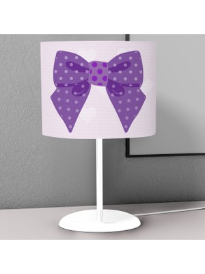 instababyrooms Prenses Mor Papyon Desenli Çocuk Odası Dijital Baskılı Çocuk Odası Masaüstü Abajur Avize