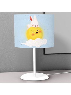 instababyrooms Gülümseyen Güneş Desenli Çocuk Odası Dijital Baskılı Çocuk Odası Masaüstü Abajur Avize