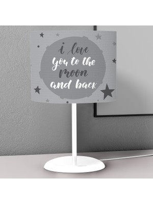 instababyrooms Gezegen Yıldız Ay  Desenli Çocuk Odası Dijital Baskılı Çocuk Odası Masaüstü Abajur Avize