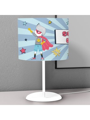 instababyrooms Süperçocuk Yıldız Pelerin Desenli Çocuk Odası Dijital Baskılı Çocuk Odası Masaüstü Abajur Avize