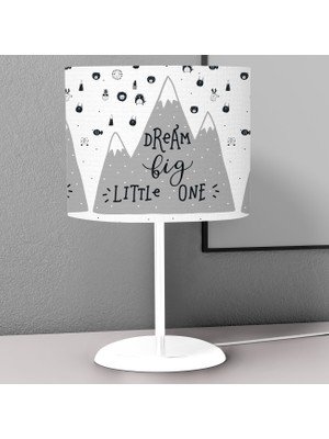 instababyrooms Gri Dağlar Desenli Çocuk Odası Dijital Baskılı Çocuk Odası Masaüstü Abajur Avize