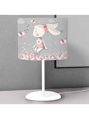 instababyrooms Tavşan Kız  Desenli Çocuk Odası Dijital Baskılı Çocuk Odası Masaüstü Abajur Avize