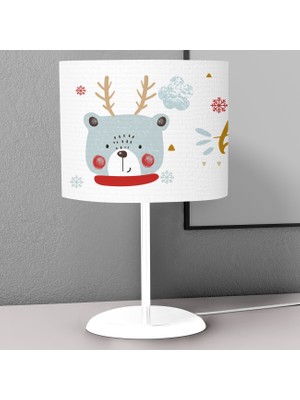 instababyrooms Tatlı Ayı ve Kar Desenli Çocuk Odası Dijital Baskılı Çocuk Odası Masaüstü Abajur Avize